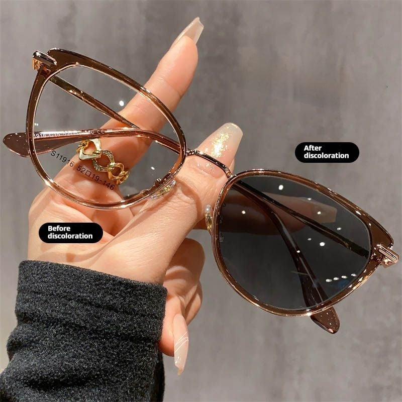 U10 Cat-Eye Photochromic Glasses — Tea option