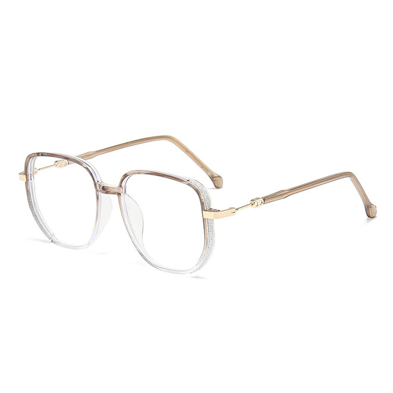 QB-2 square photochromic glasses — Rose Gold frame
