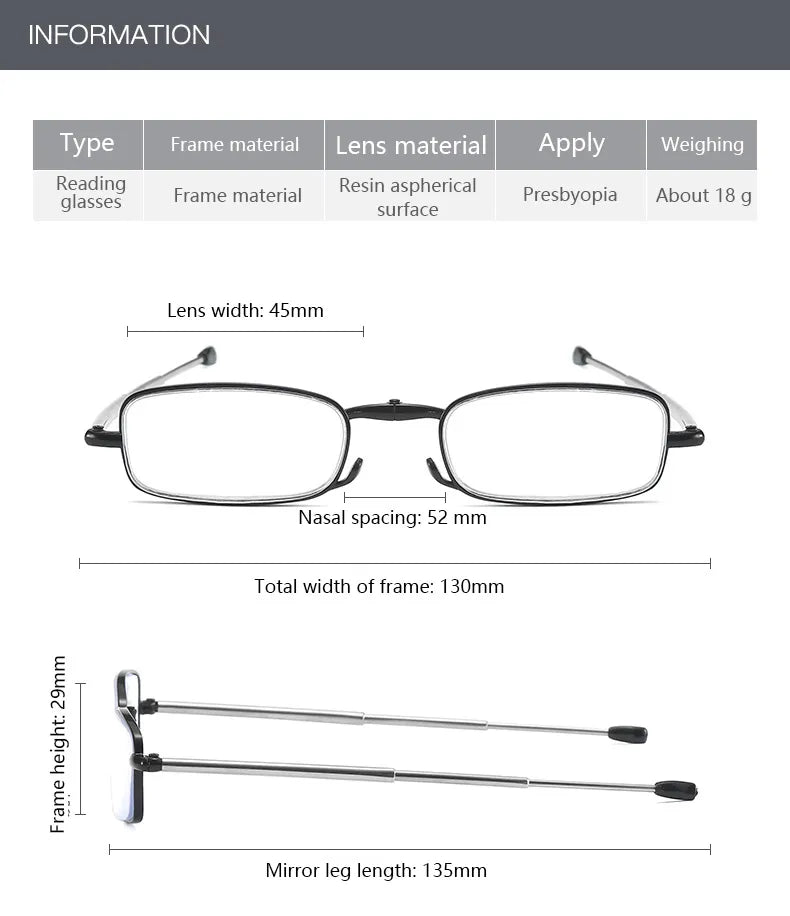 Compact Folding Reading Glasses — view 12