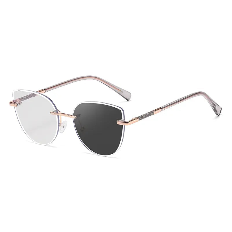Cat Frameless Photochromic Glasses — Gold option