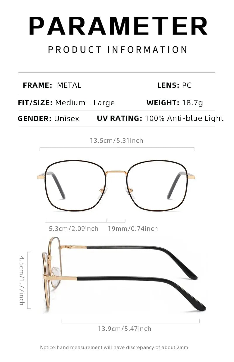 CG2 Metal Square Photochromic Glasses — supplier detail view 11