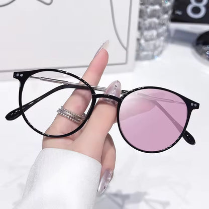 GU7 Round Photochromic Glasses — Black / Pink option