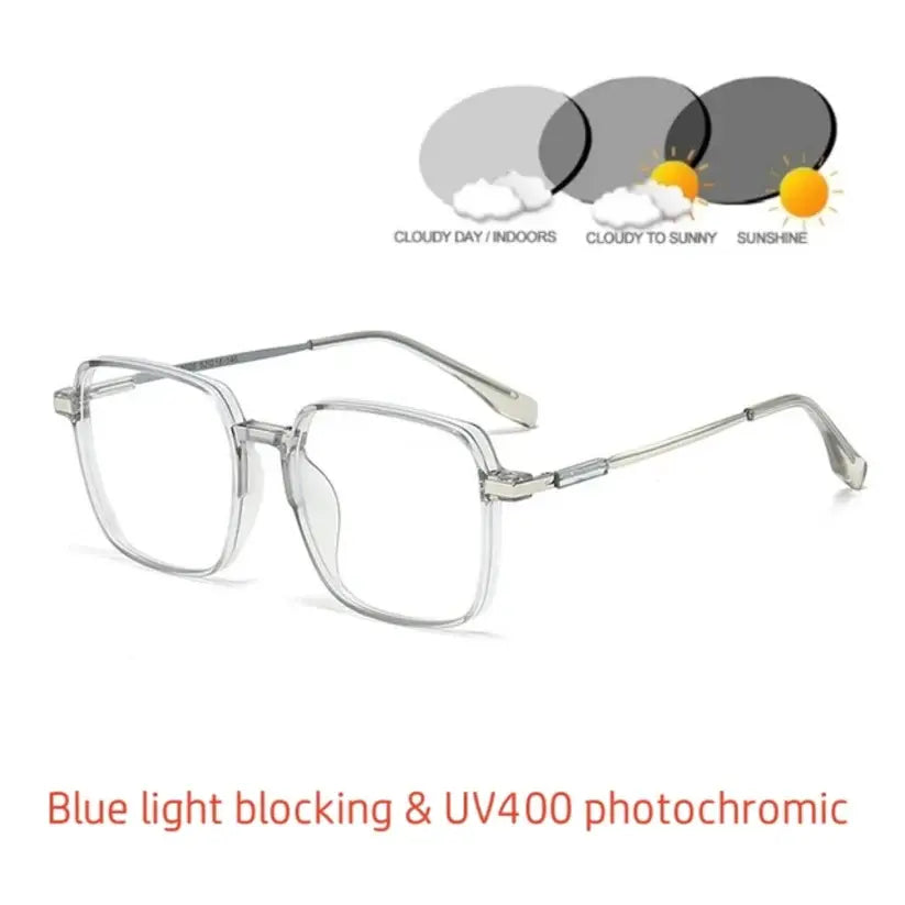 GU8 Square Photochromic Glasses — Gray option