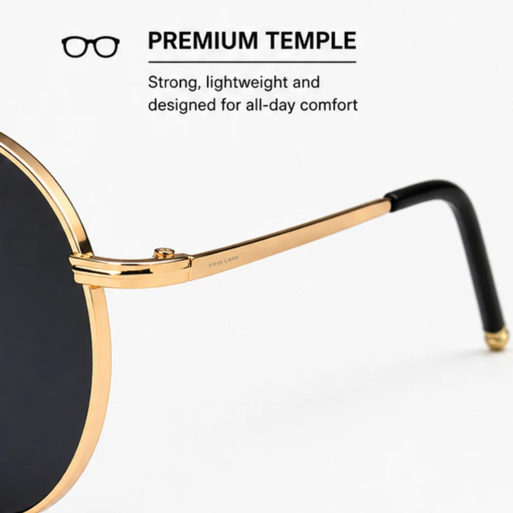 SU1 Gold Round Sunglasses — supplier detail view 8