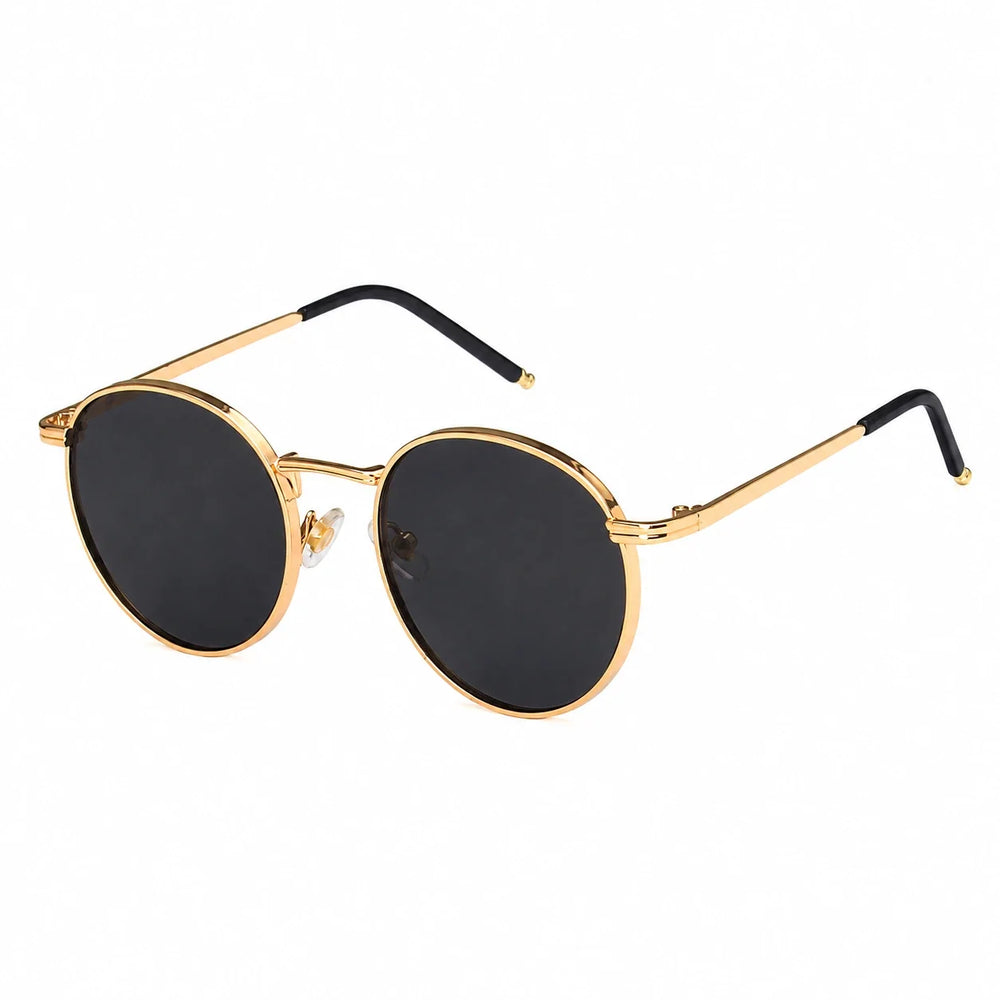 SU1 Gold Round Sunglasses — Gold option (approved restored photo)