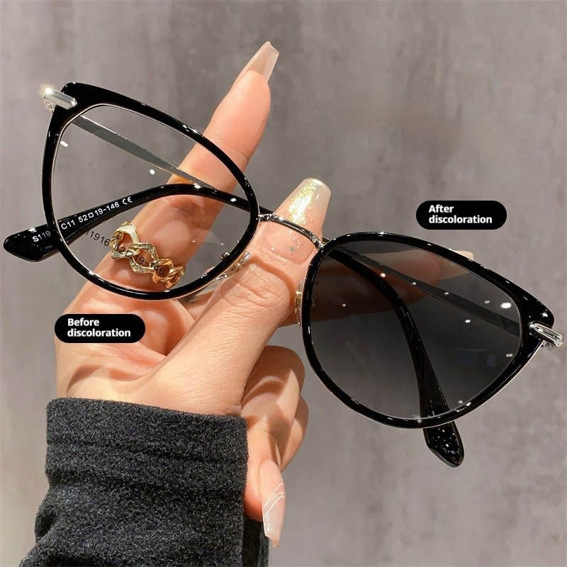 U10 Cat-Eye Photochromic Glasses — Black option